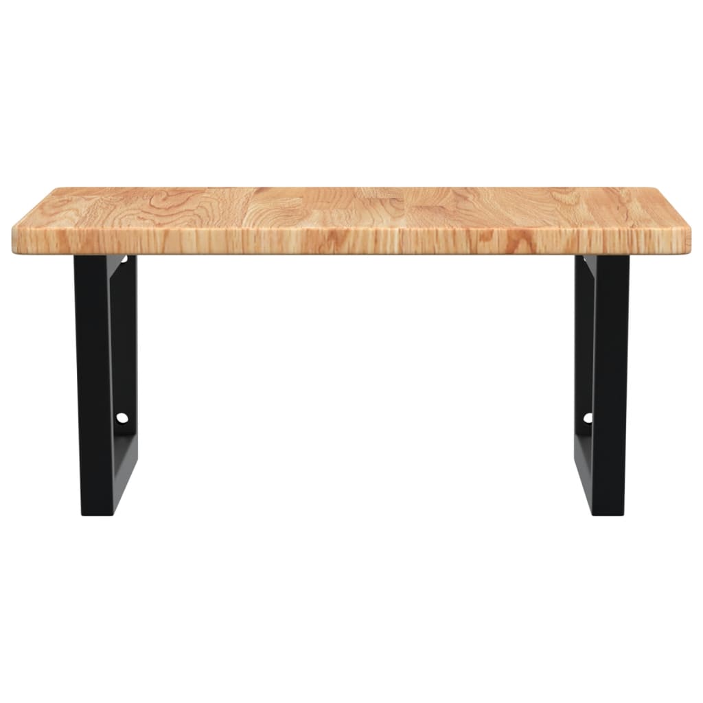 Basin Shelf Wall Mounted Steel and Solid Wood Oak
