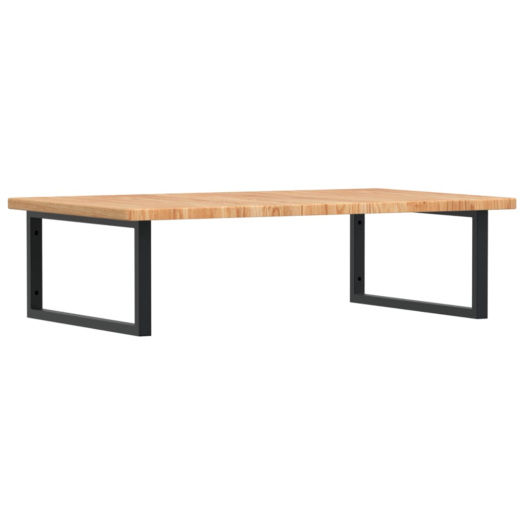 Basin Shelf Wall Mounted Steel and Solid Wood Oak