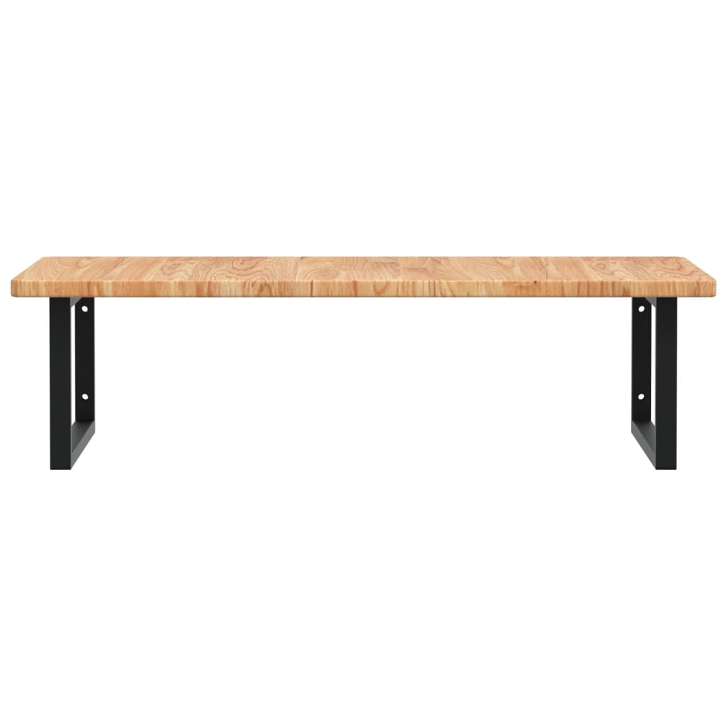 Basin Shelf Wall Mounted Steel and Solid Wood Oak