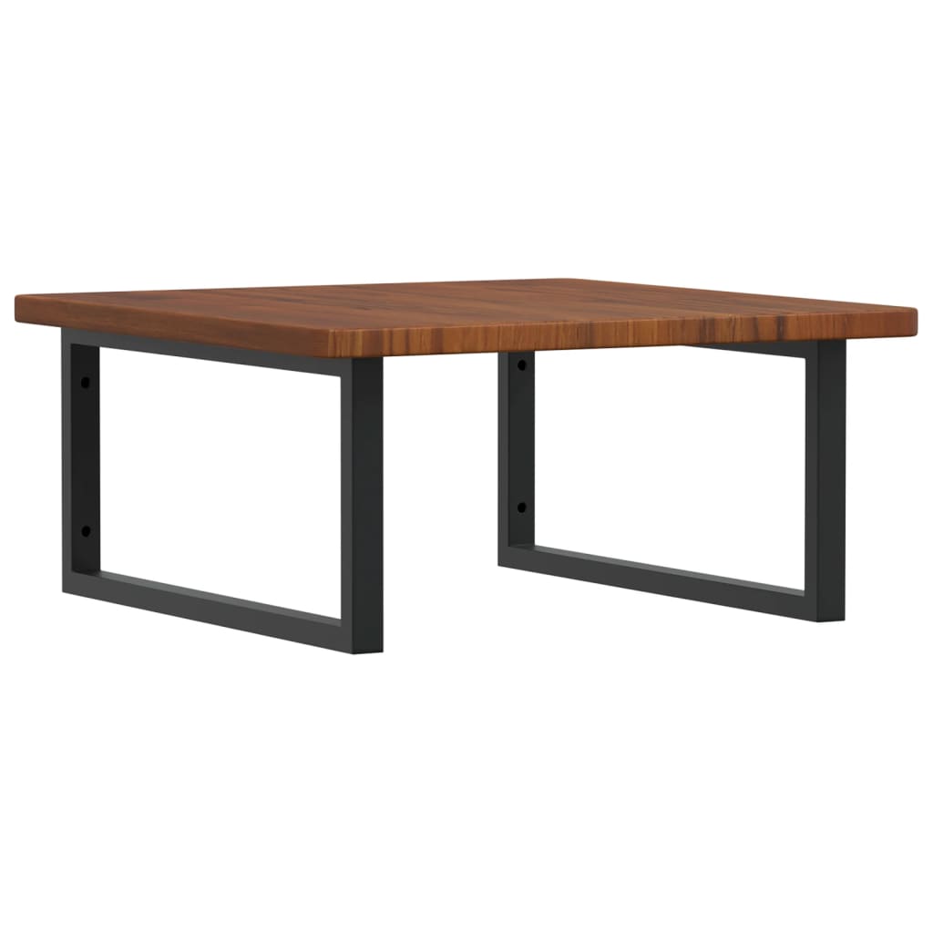 Basin Shelf Wall Mounted Steel and Solid Wood Oak