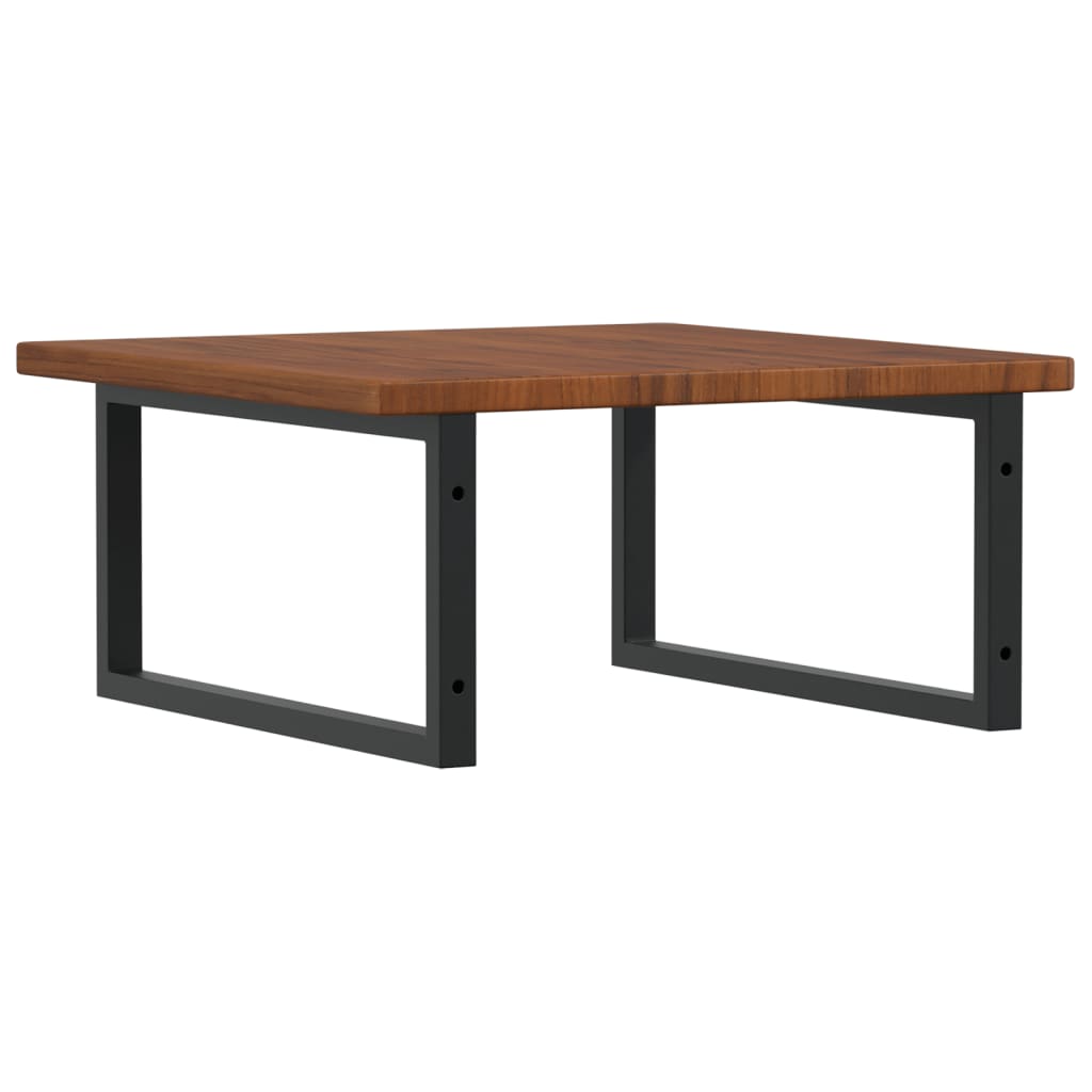 Basin Shelf Wall Mounted Steel and Solid Wood Oak