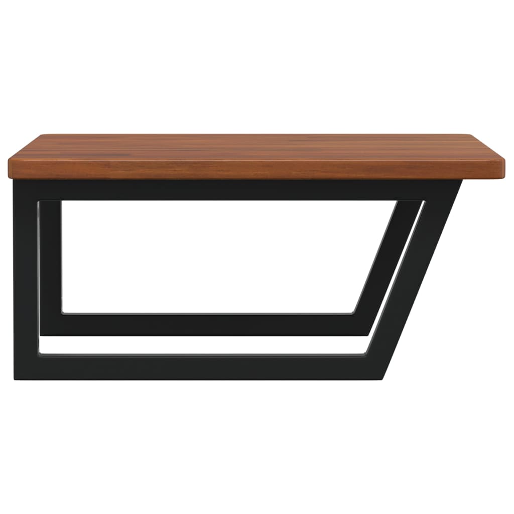 Basin Shelf Wall Mounted Steel and Solid Wood Oak