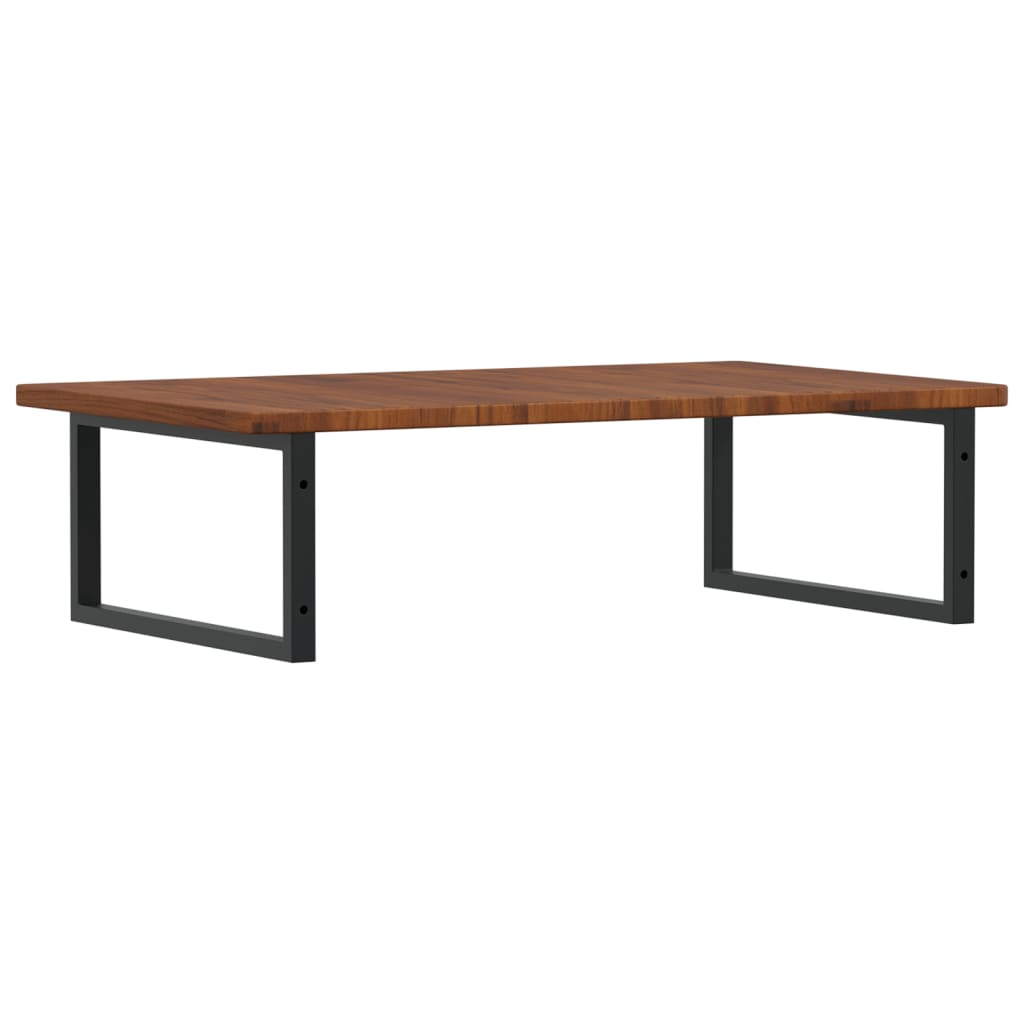 Basin Shelf Wall Mounted Steel and Solid Wood Oak