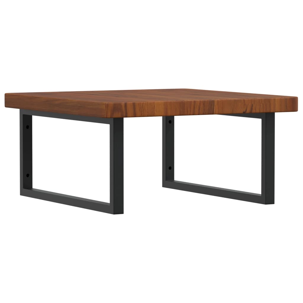 Basin Shelf Wall Mounted Steel and Solid Wood Oak