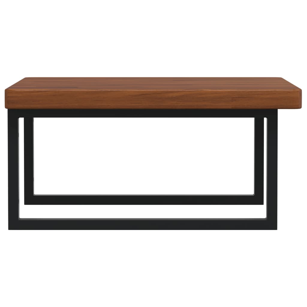 Basin Shelf Wall Mounted Steel and Solid Wood Oak