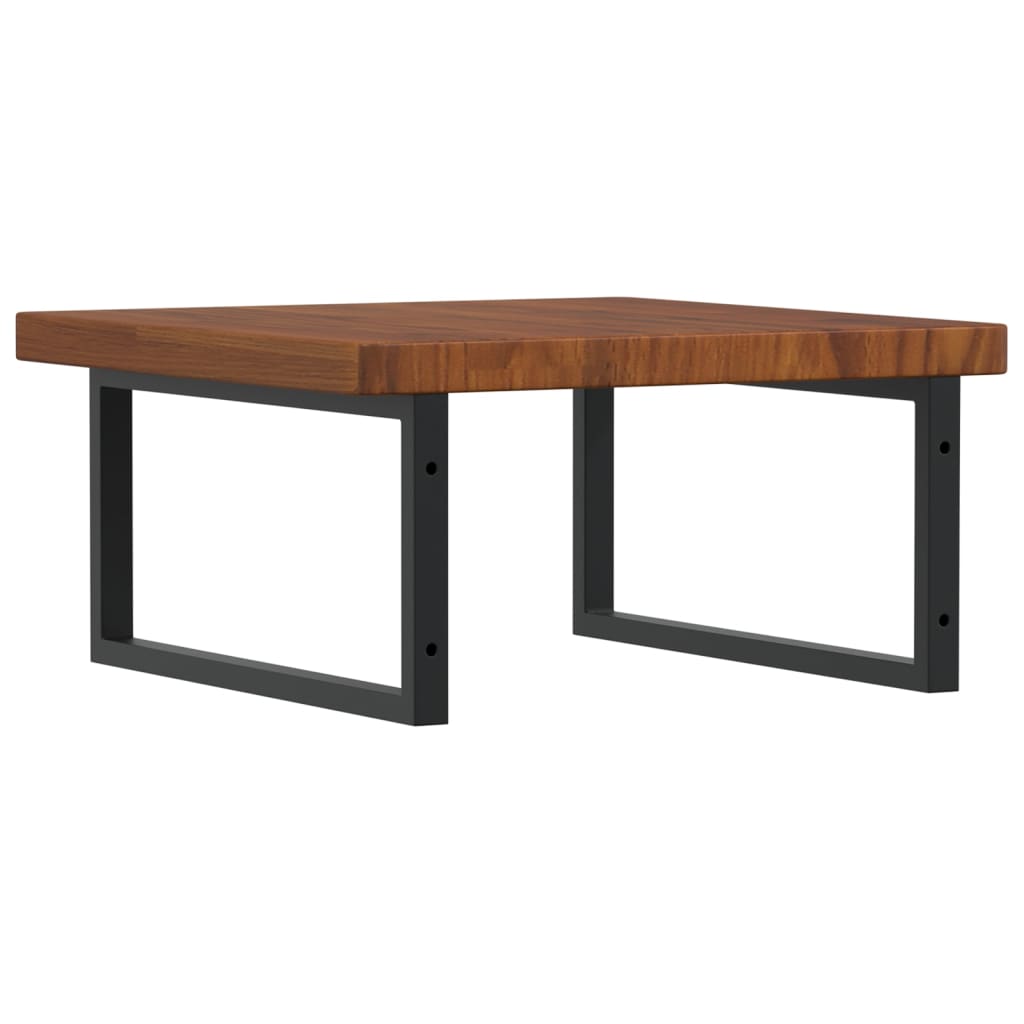 Basin Shelf Wall Mounted Steel and Solid Wood Oak
