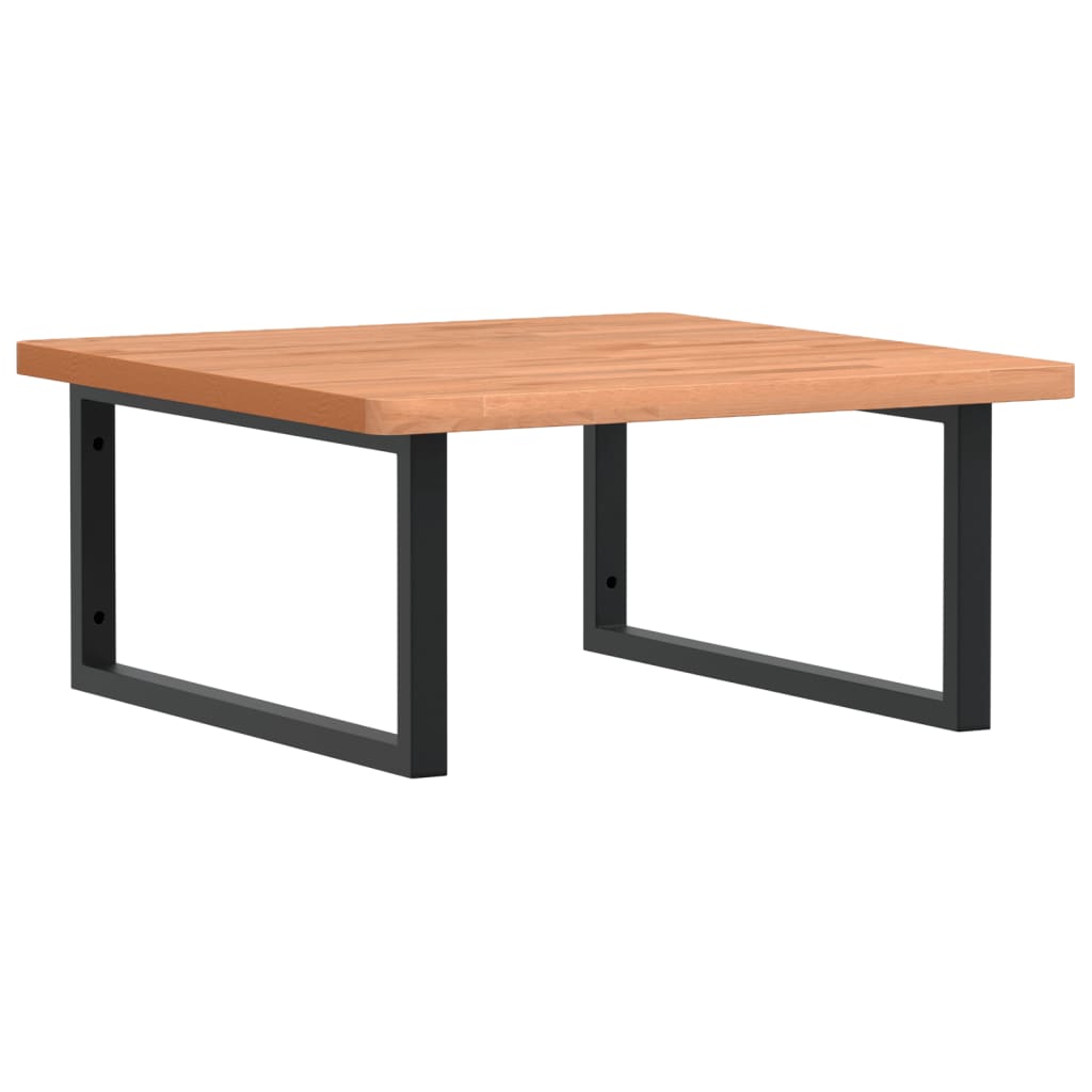 Basin Shelf Wall Mounted Steel and Solid Wood Beech