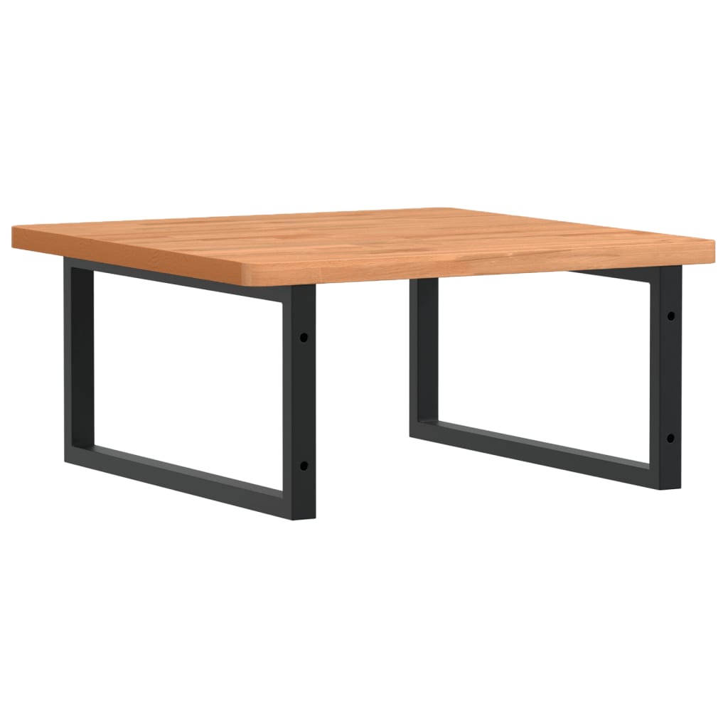 Basin Shelf Wall Mounted Steel and Solid Wood Beech