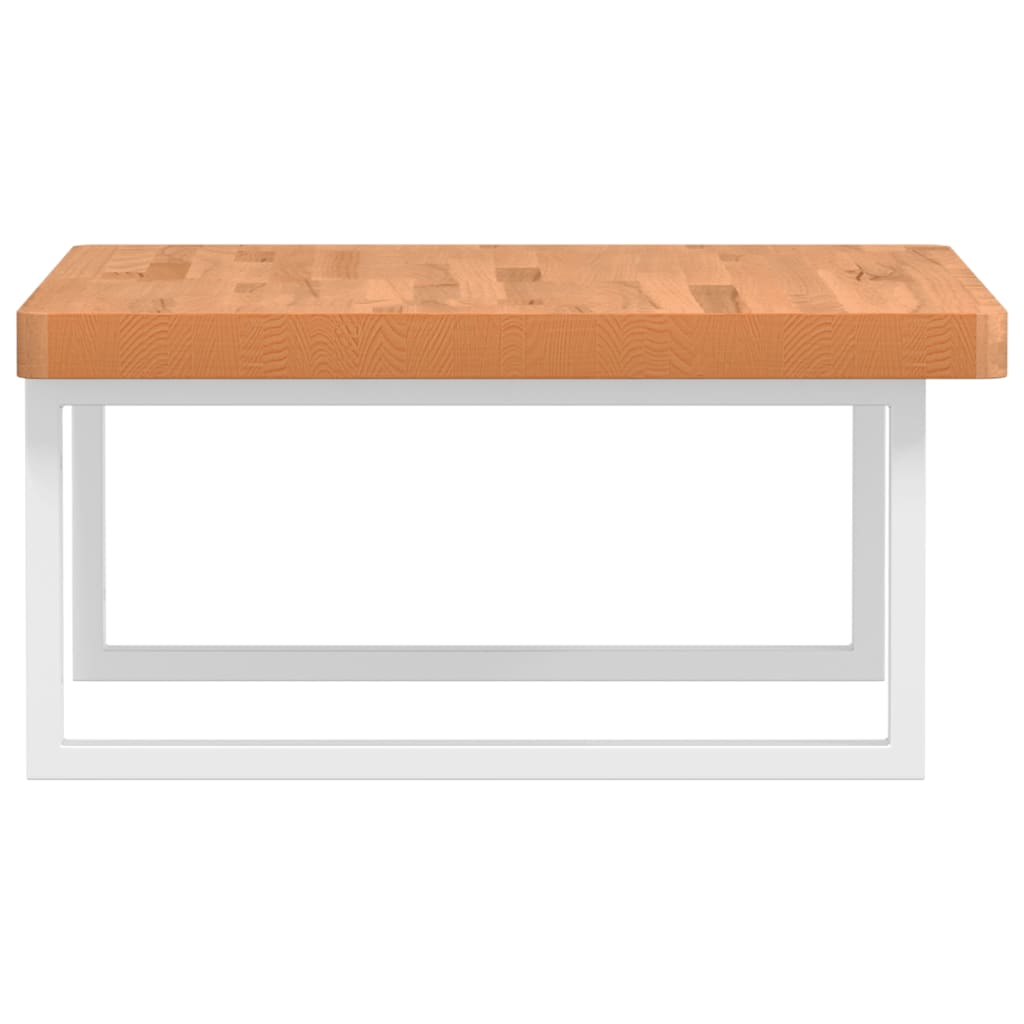 vidaXL Basin Shelf Wall Mounted Steel and Solid Wood Beech