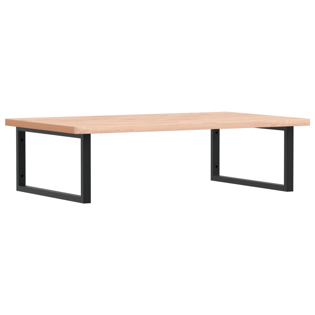 Basin Shelf Wall Mounted Steel and Solid Wood Beech