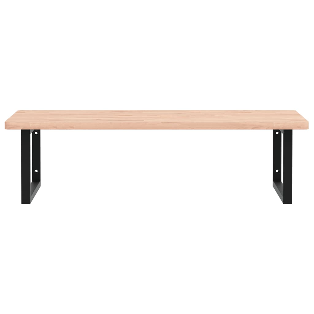 Basin Shelf Wall Mounted Steel and Solid Wood Beech