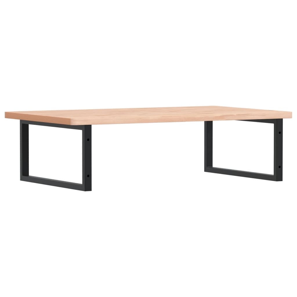 Basin Shelf Wall Mounted Steel and Solid Wood Beech