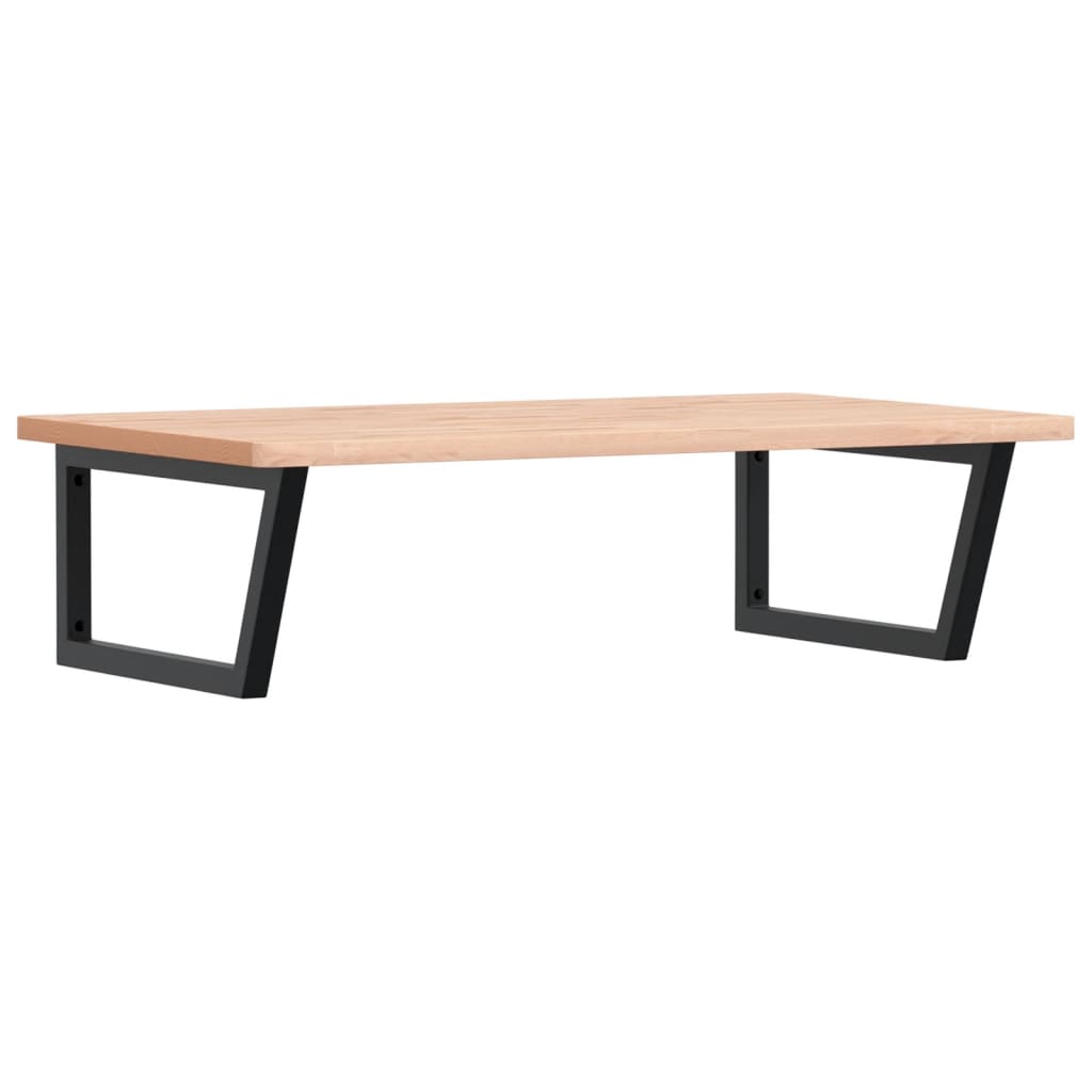 Basin Shelf Wall Mounted Steel and Solid Wood Beech