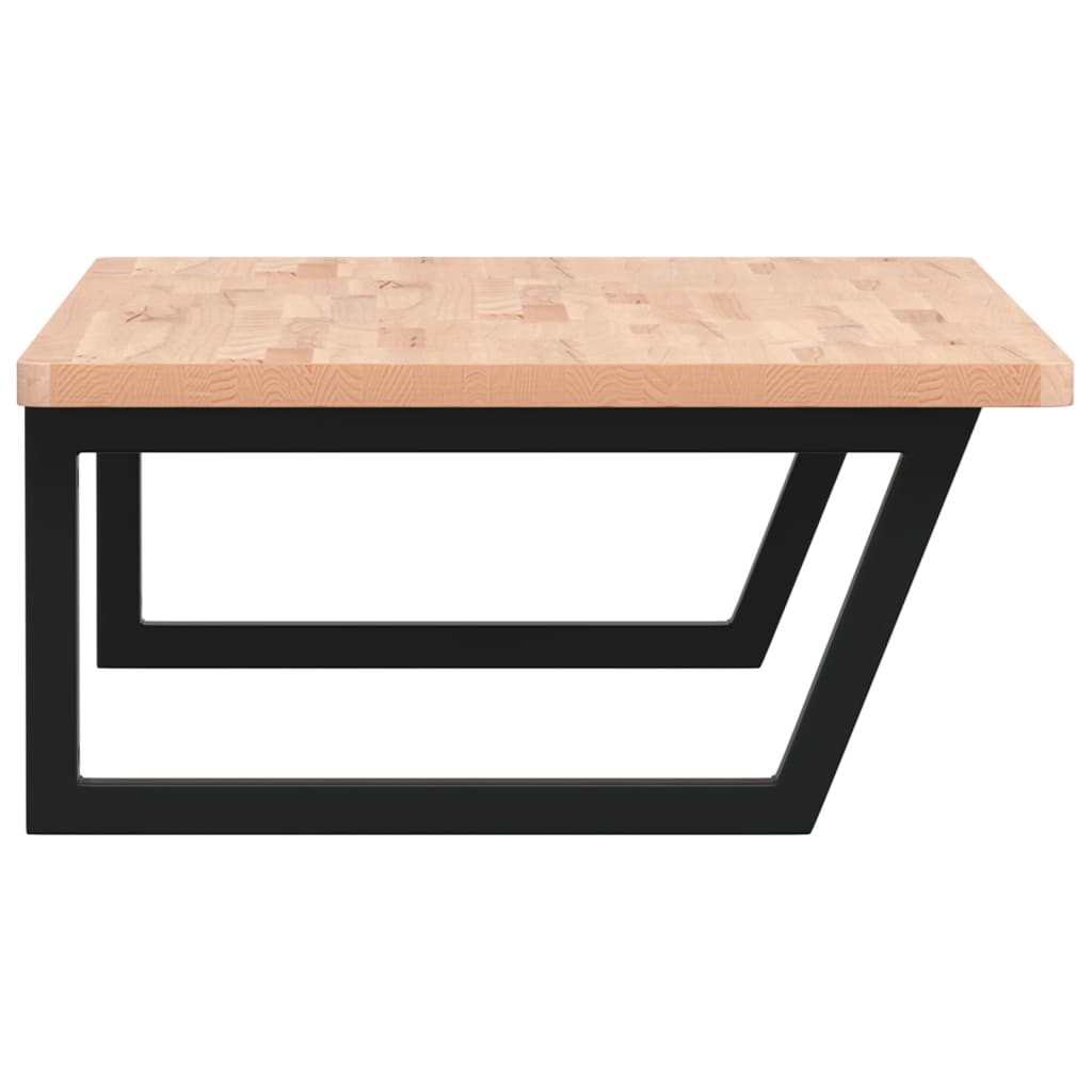 Basin Shelf Wall Mounted Steel and Solid Wood Beech