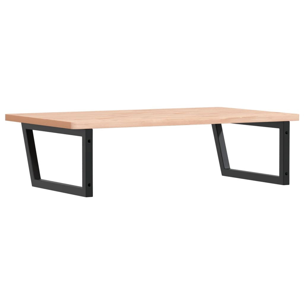 Basin Shelf Wall Mounted Steel and Solid Wood Beech