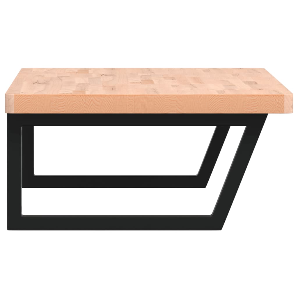 Basin Shelf Wall Mounted Steel and Solid Wood Beech