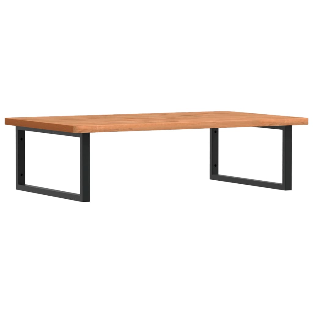 Basin Shelf Wall Mounted Steel and Solid Wood Beech