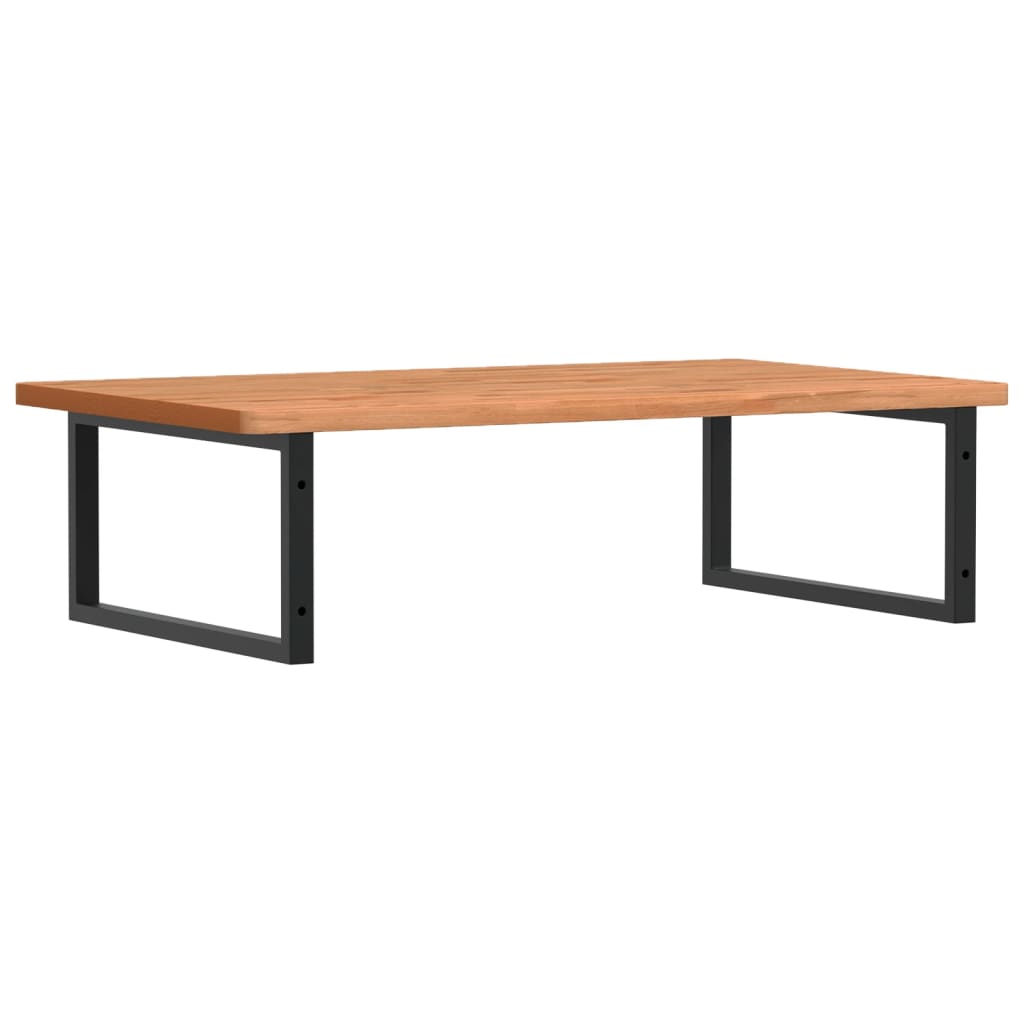 Basin Shelf Wall Mounted Steel and Solid Wood Beech