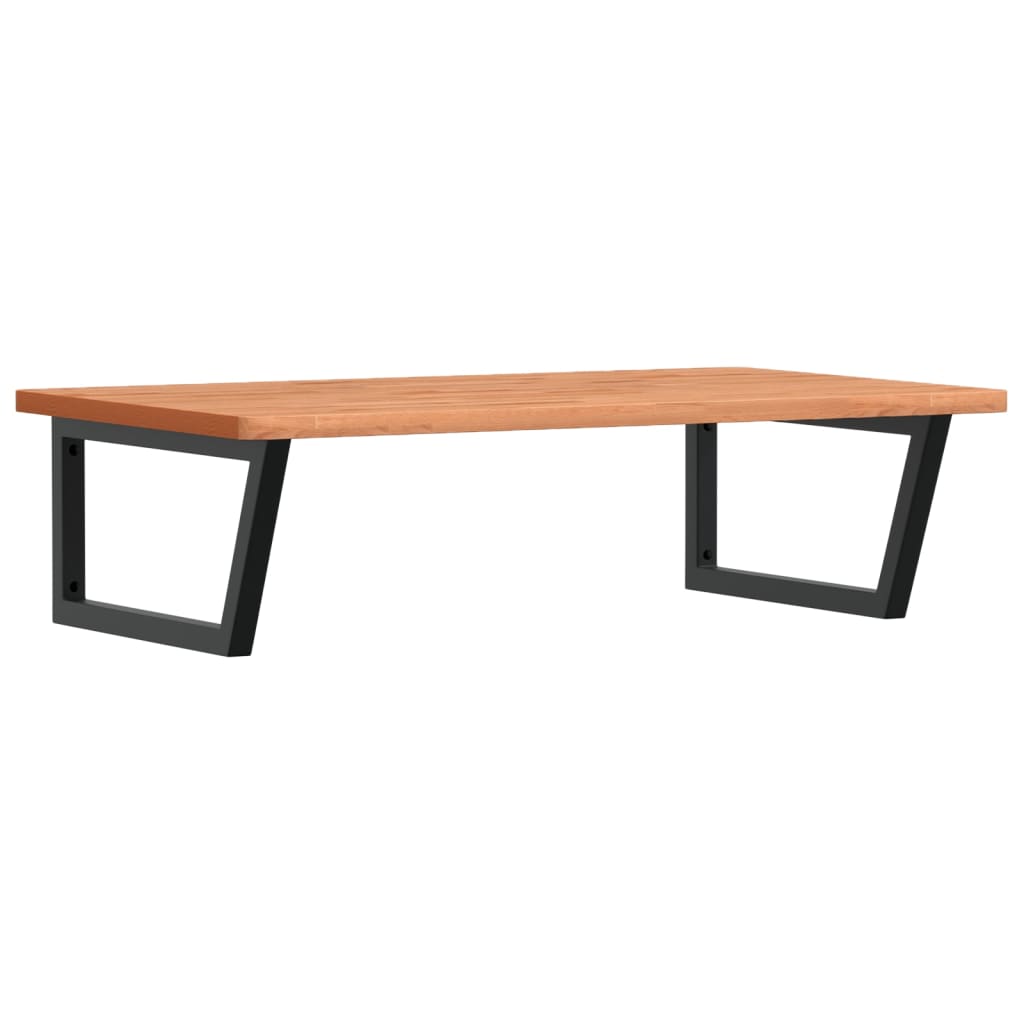 Basin Shelf Wall Mounted Steel and Solid Wood Beech