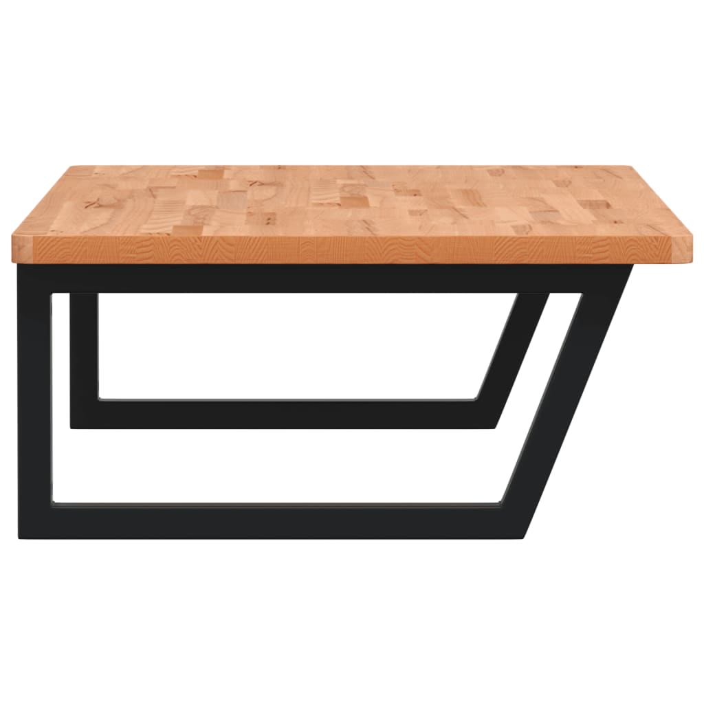 Basin Shelf Wall Mounted Steel and Solid Wood Beech