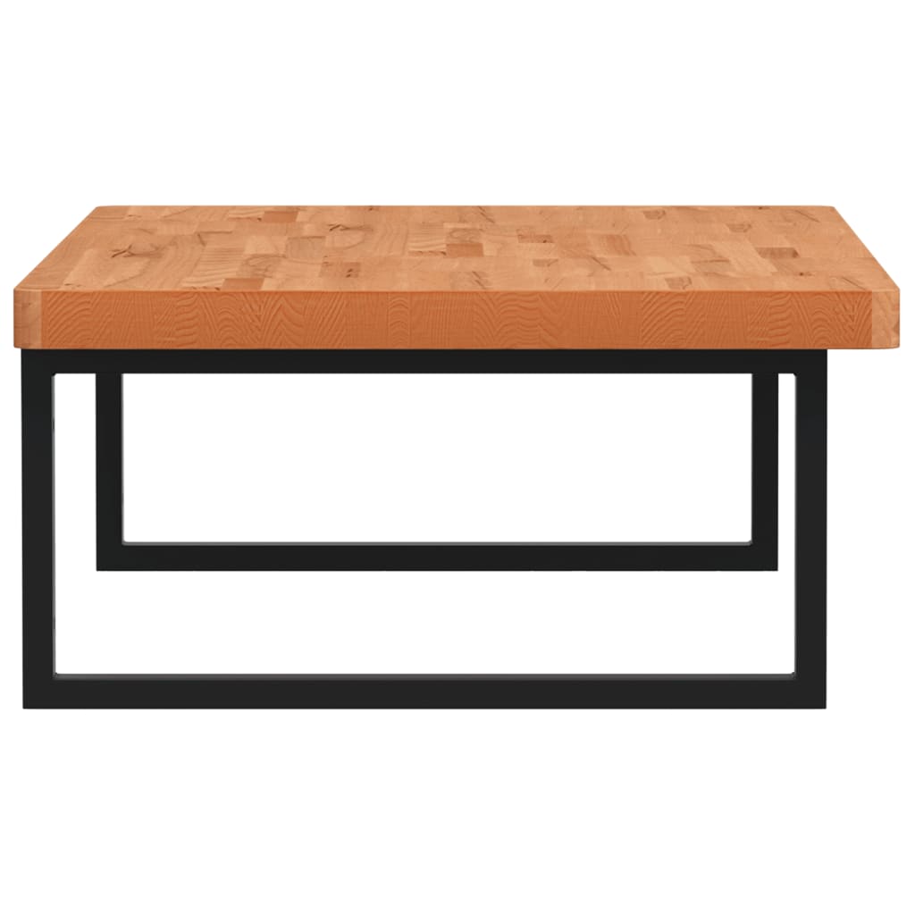 Basin Shelf Wall Mounted Steel and Solid Wood Beech