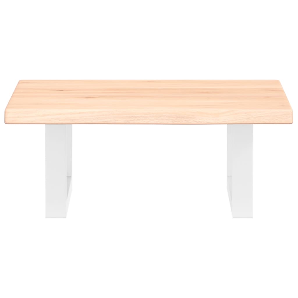 Basin Shelf Wall Mounted Steel and Solid Wood Oak