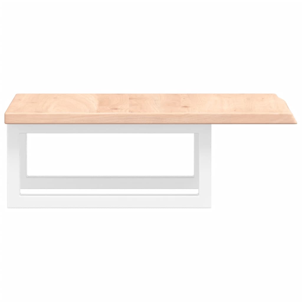 Basin Shelf Wall Mounted Steel and Solid Wood Oak