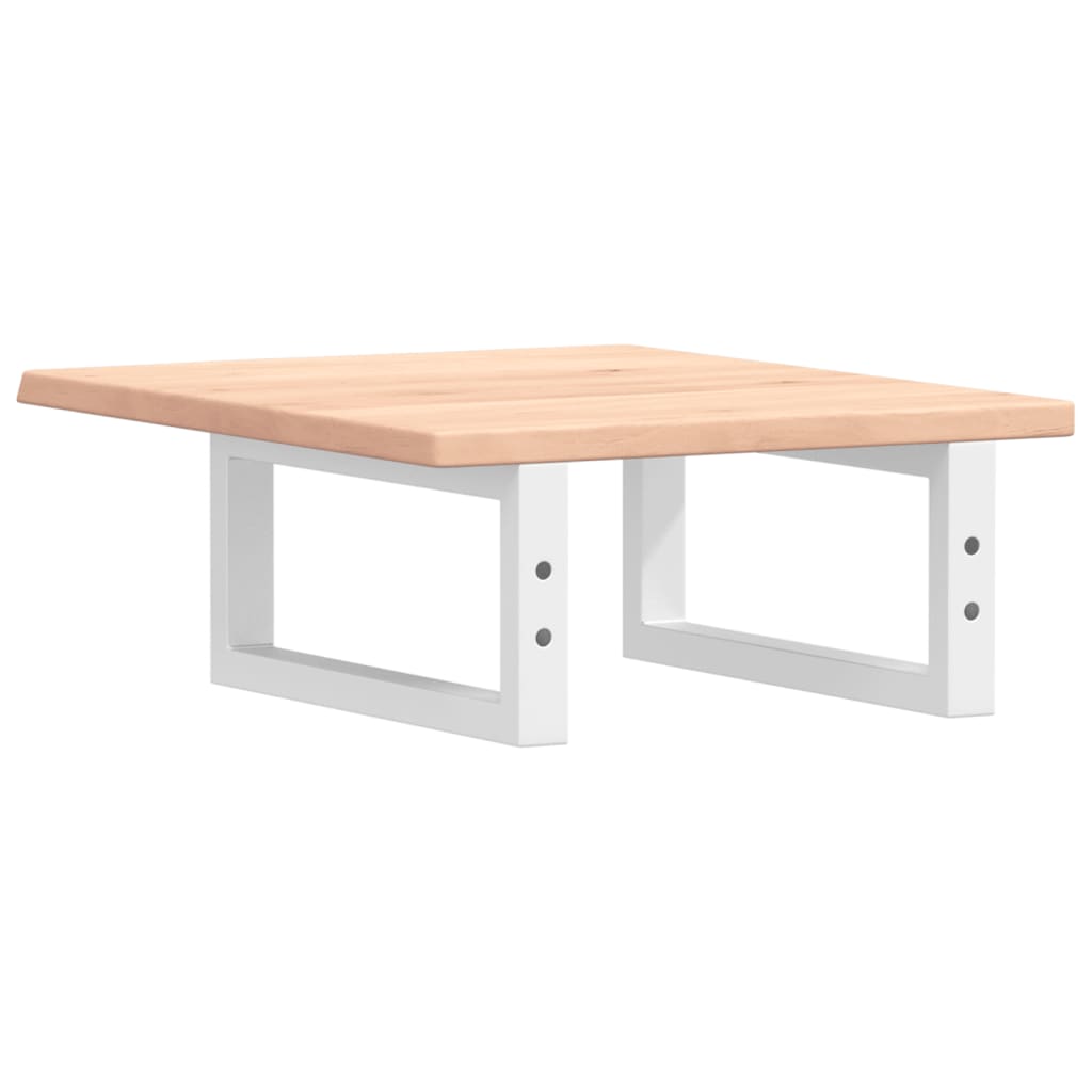 Basin Shelf Wall Mounted Steel and Solid Wood Oak