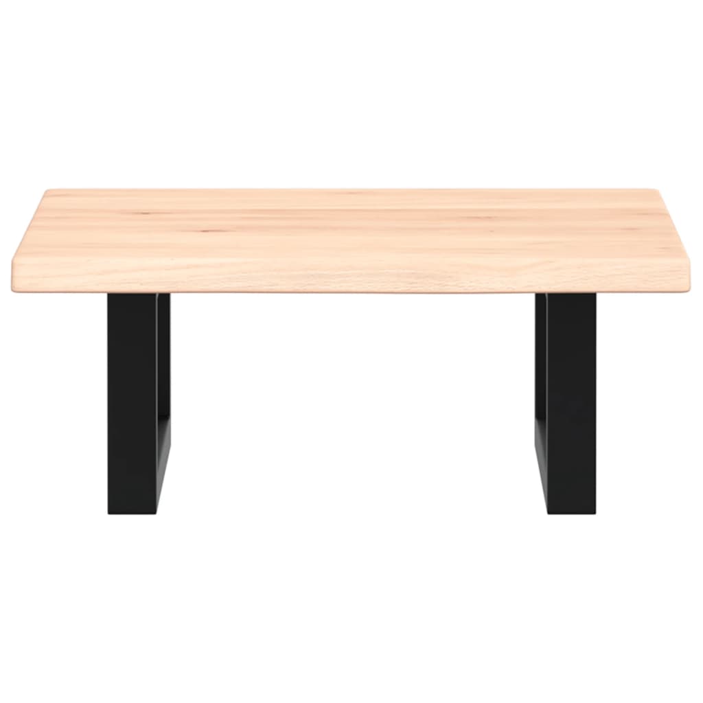 Basin Shelf Wall Mounted Steel and Solid Wood Oak