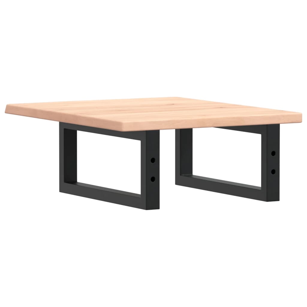 Basin Shelf Wall Mounted Steel and Solid Wood Oak
