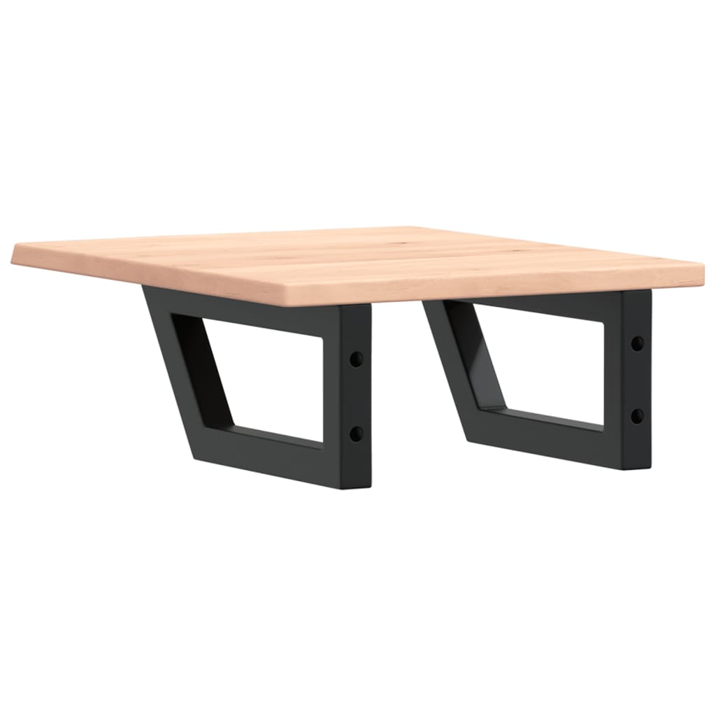 Basin Shelf Wall Mounted Steel and Solid Wood Oak