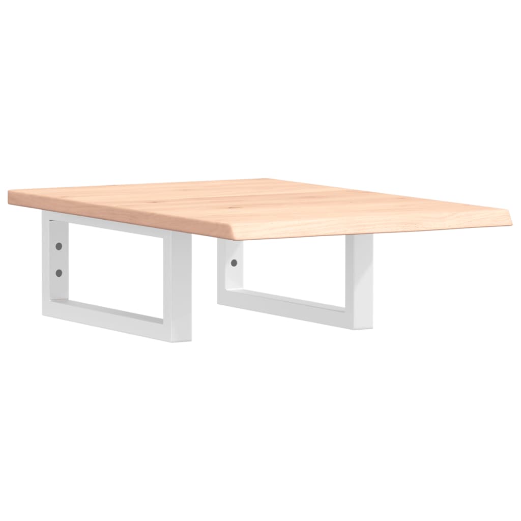 Basin Shelf Wall Mounted Steel and Solid Wood Oak