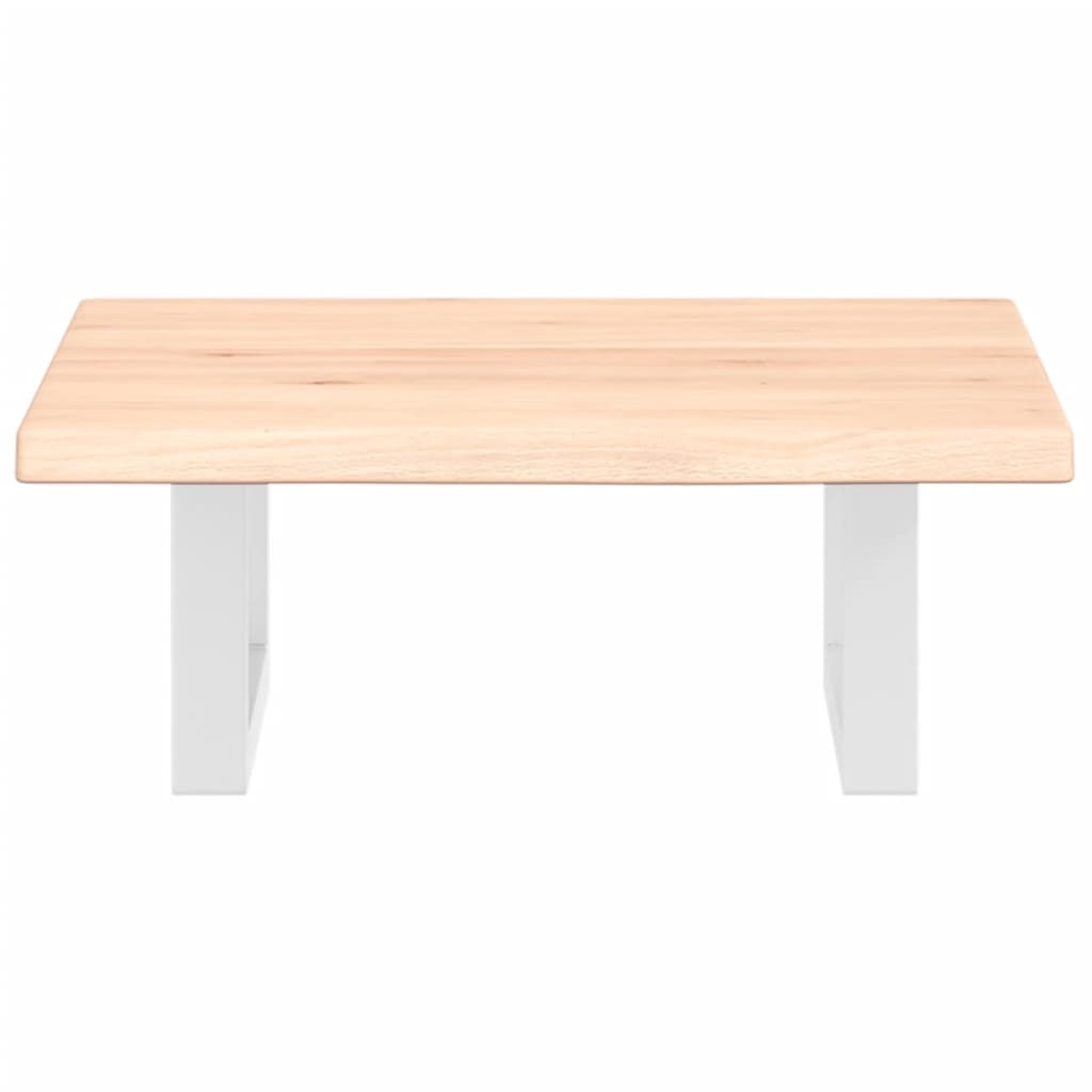 Basin Shelf Wall Mounted Steel and Solid Wood Oak