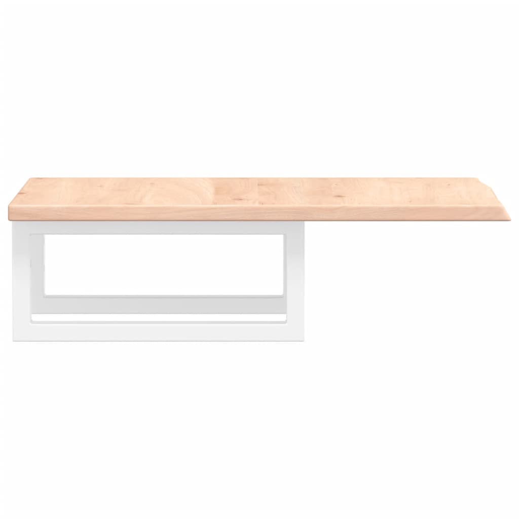 Basin Shelf Wall Mounted Steel and Solid Wood Oak