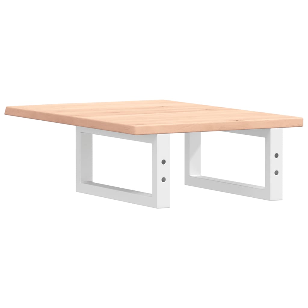 Basin Shelf Wall Mounted Steel and Solid Wood Oak