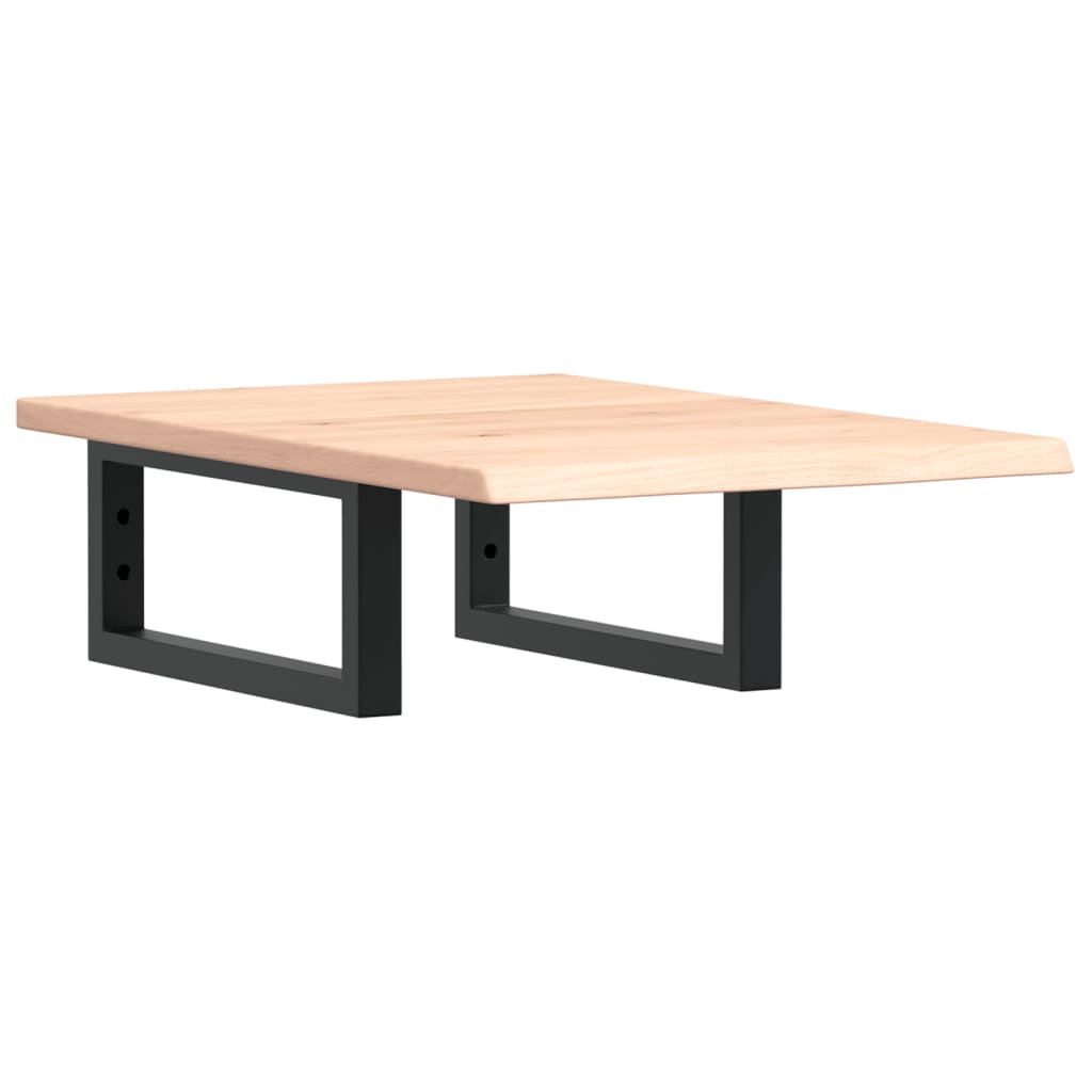 Basin Shelf Wall Mounted Steel and Solid Wood Oak
