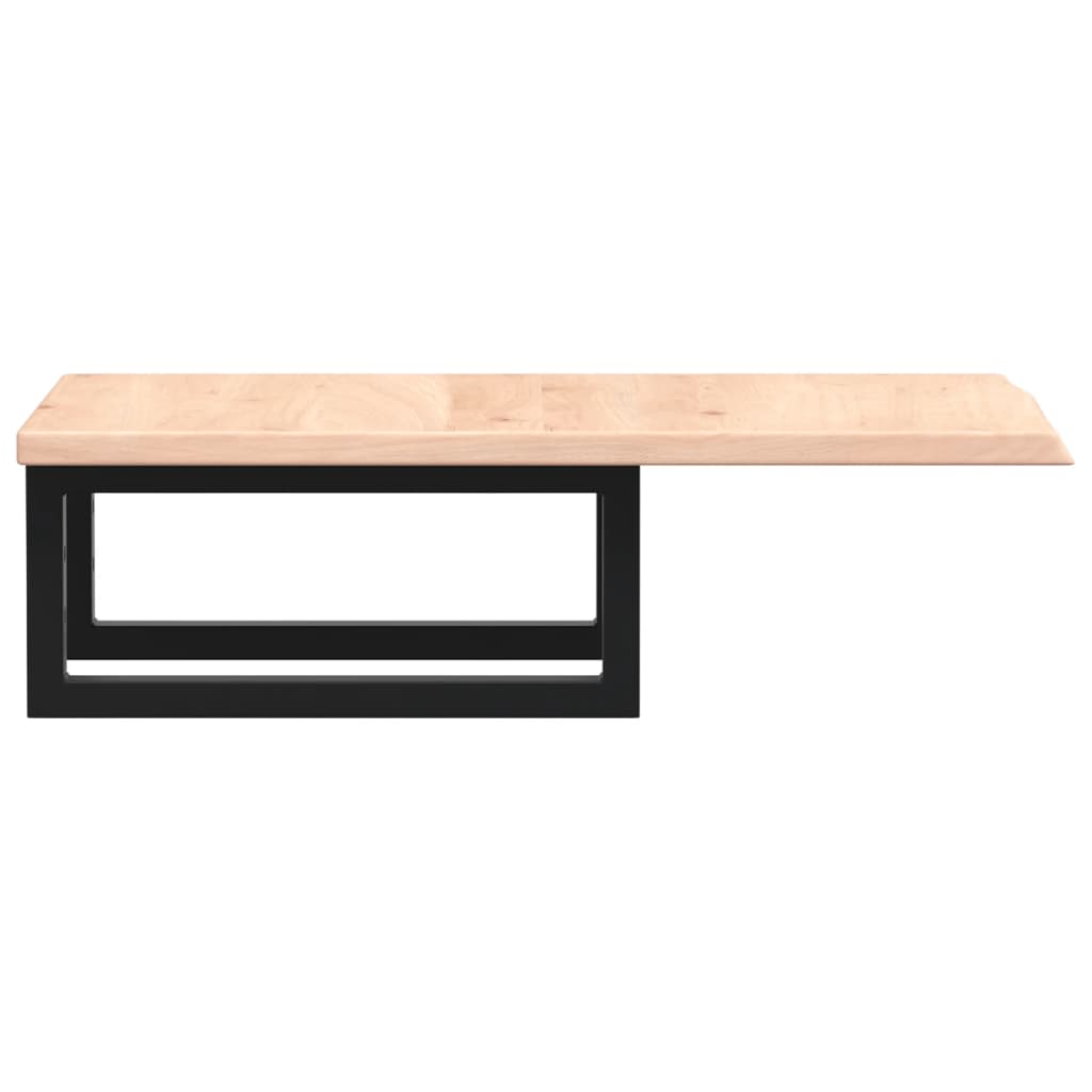 Basin Shelf Wall Mounted Steel and Solid Wood Oak