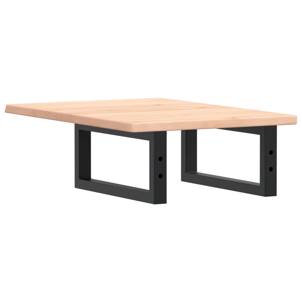 Basin Shelf Wall Mounted Steel and Solid Wood Oak