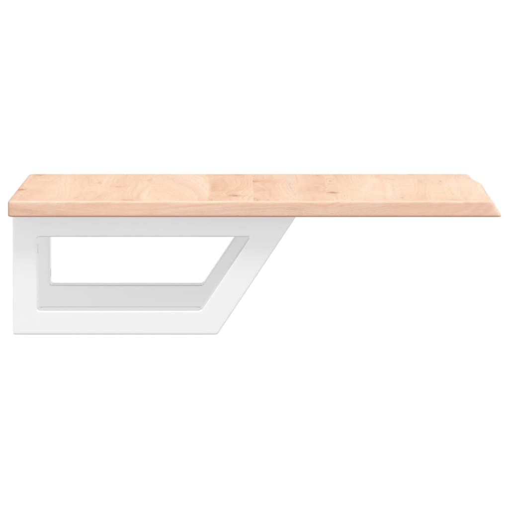 Basin Shelf Wall Mounted Steel and Solid Wood Oak