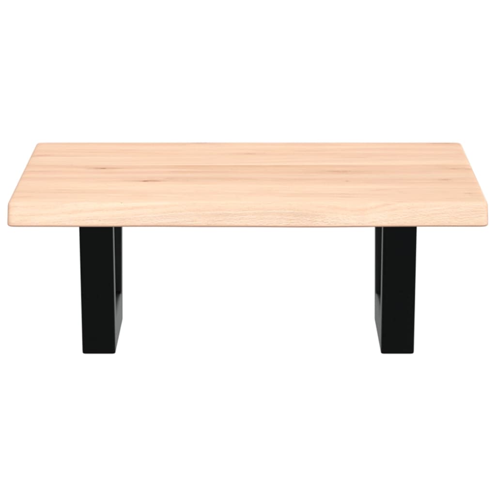 Basin Shelf Wall Mounted Steel and Solid Wood Oak
