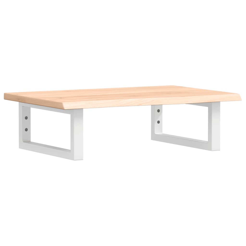 Basin Shelf Wall Mounted Steel and Solid Wood Oak