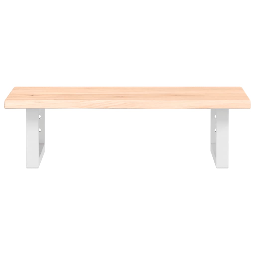 Basin Shelf Wall Mounted Steel and Solid Wood Oak