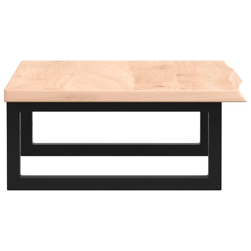 Basin Shelf Wall Mounted Steel and Solid Wood Oak