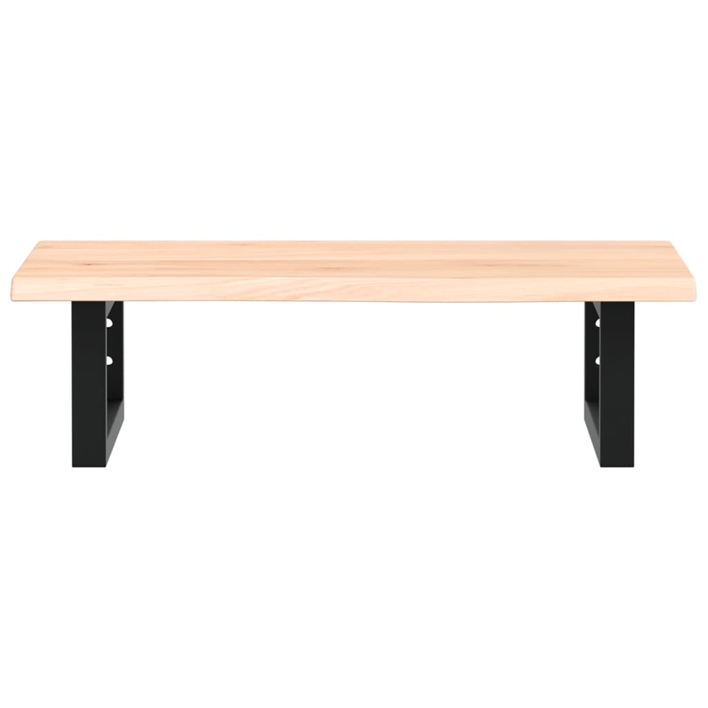 Basin Shelf Wall Mounted Steel and Solid Wood Oak