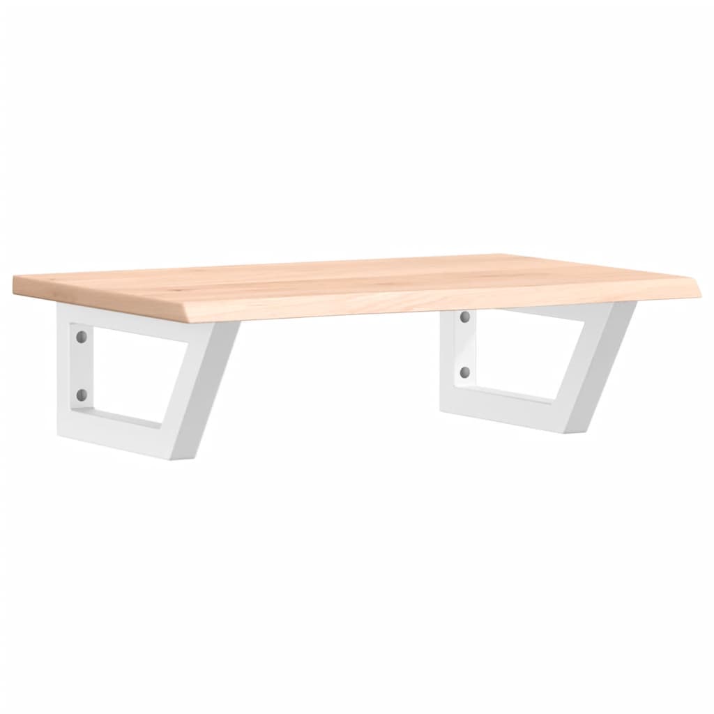 Basin Shelf Wall Mounted Steel and Solid Wood Oak