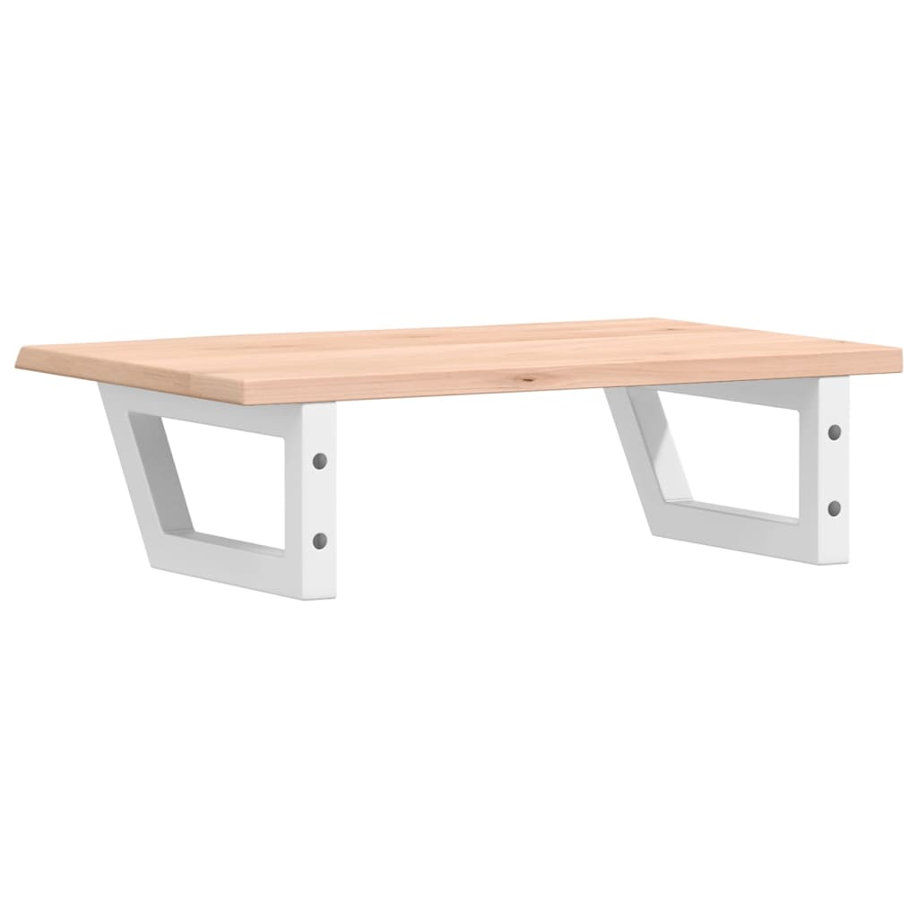 Basin Shelf Wall Mounted Steel and Solid Wood Oak