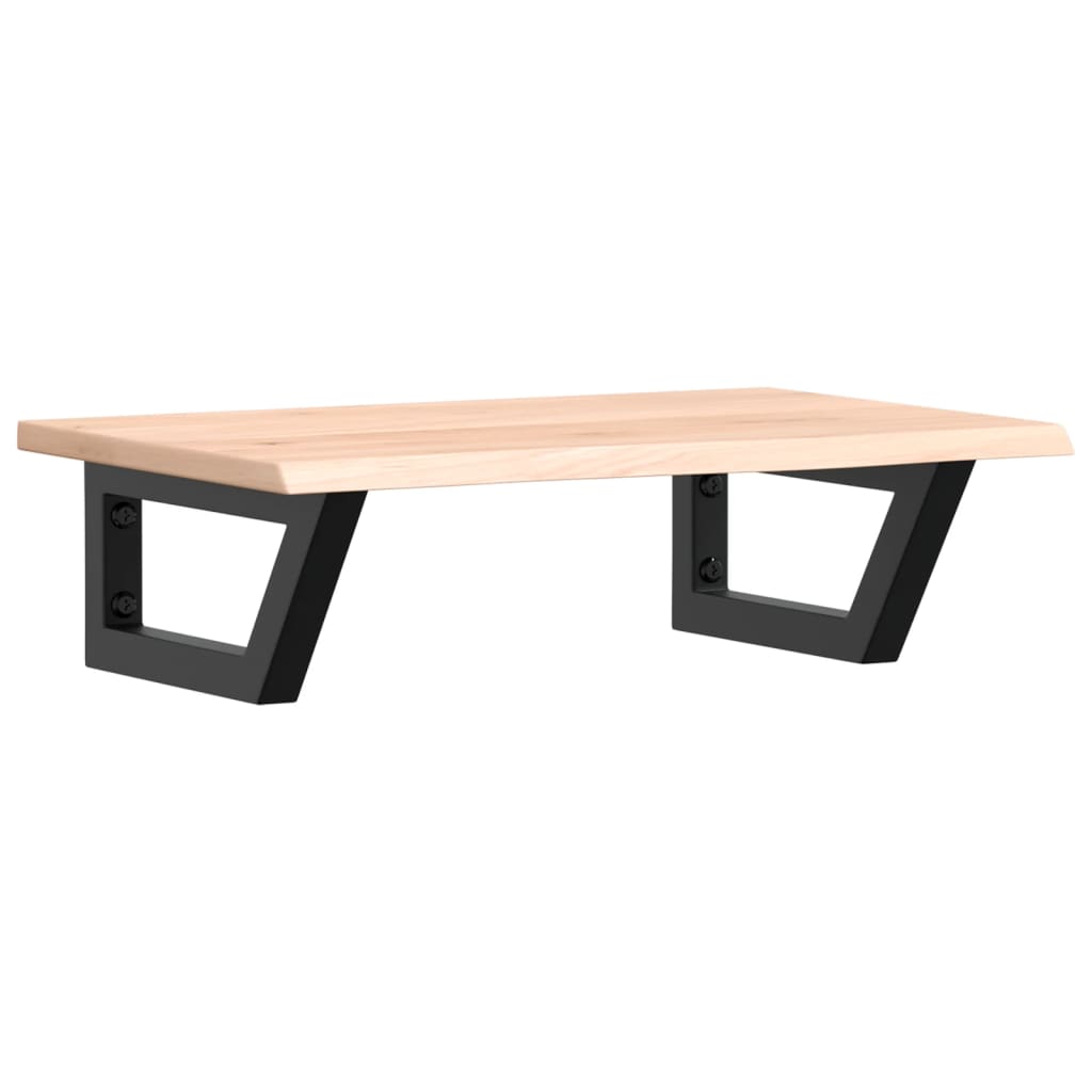 Basin Shelf Wall Mounted Steel and Solid Wood Oak