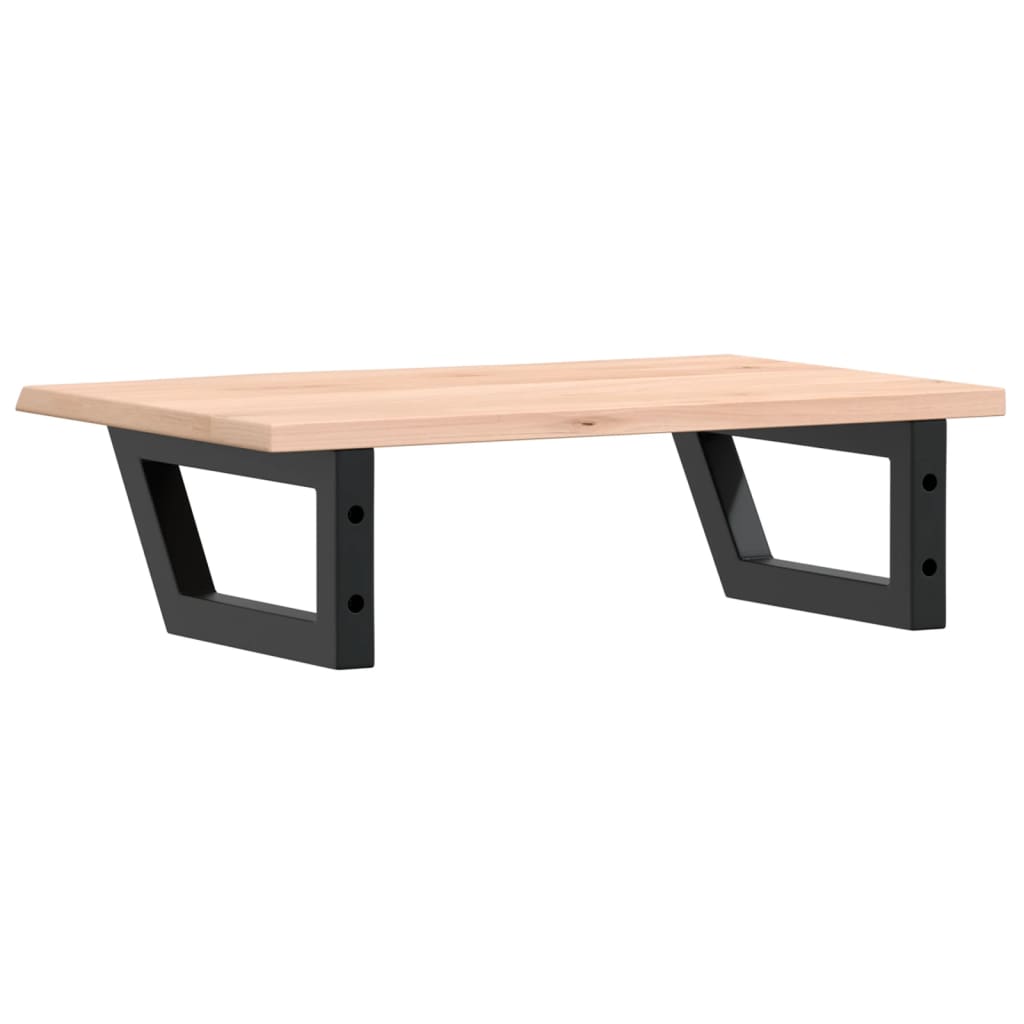 Basin Shelf Wall Mounted Steel and Solid Wood Oak