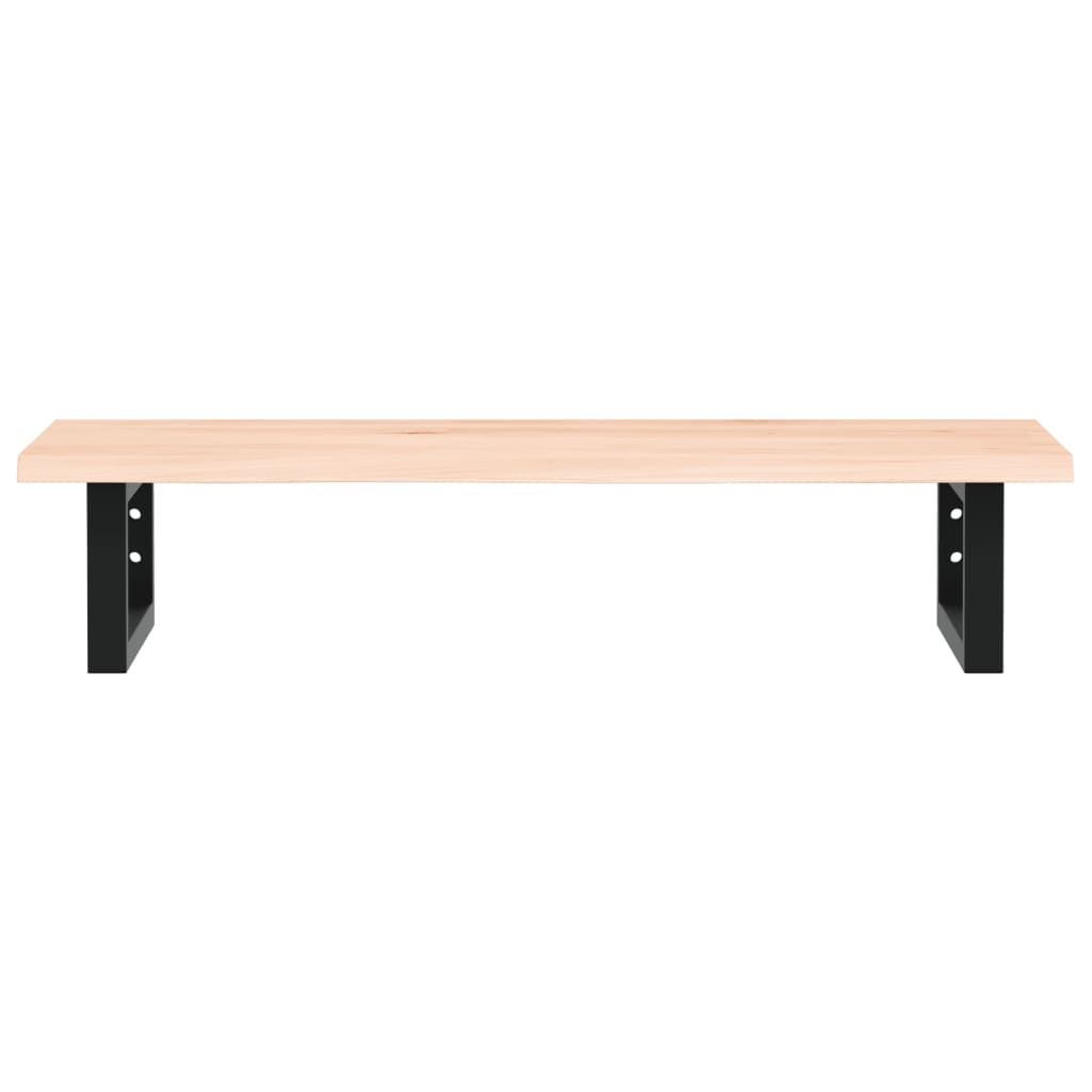 Basin Shelf Wall Mounted Steel and Solid Wood Oak