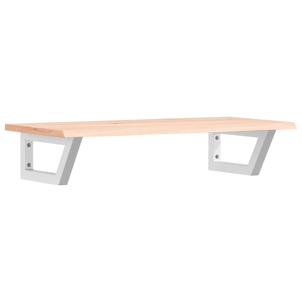 Basin Shelf Wall Mounted Steel and Solid Wood Oak